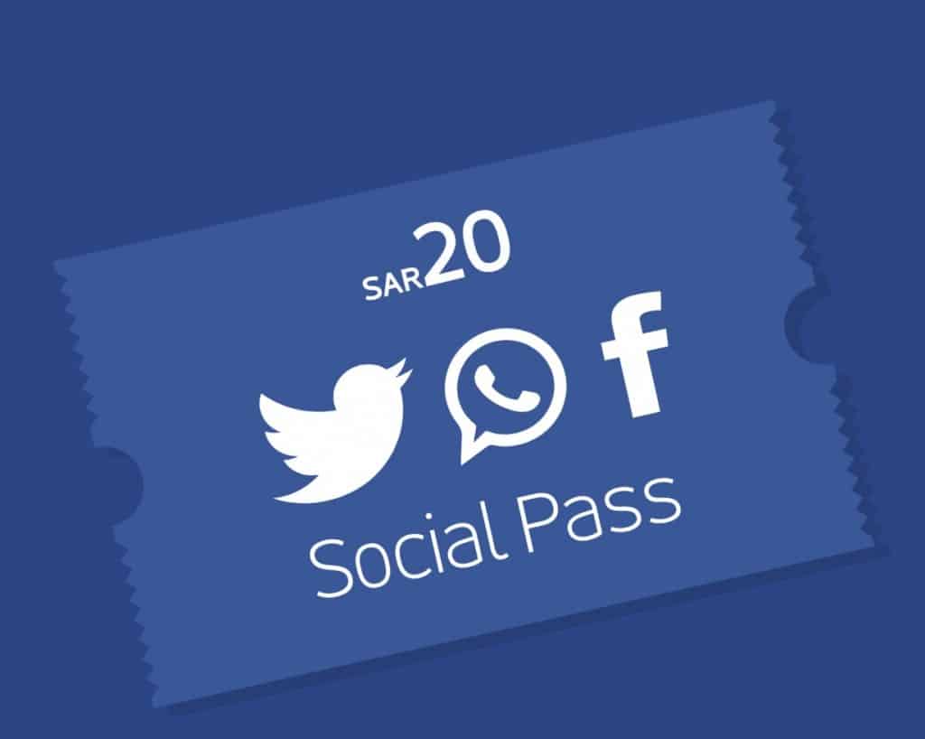 Jawwy Social Pass for Twitter, WhatsApp & Facebook