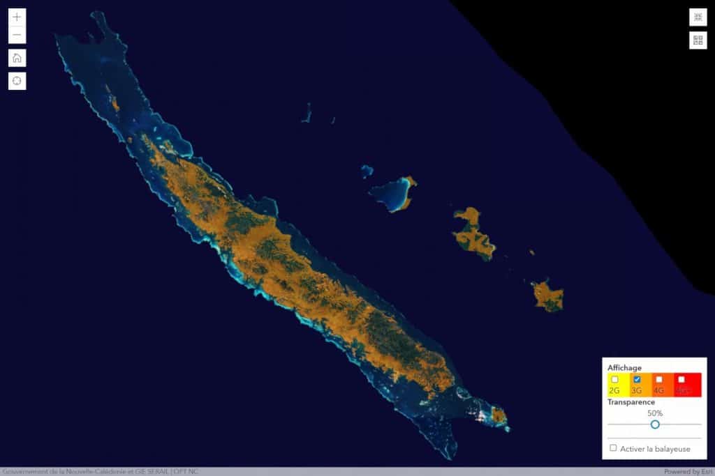 Mobilis by OPT-NC New Caledonia 3G Coverage Map