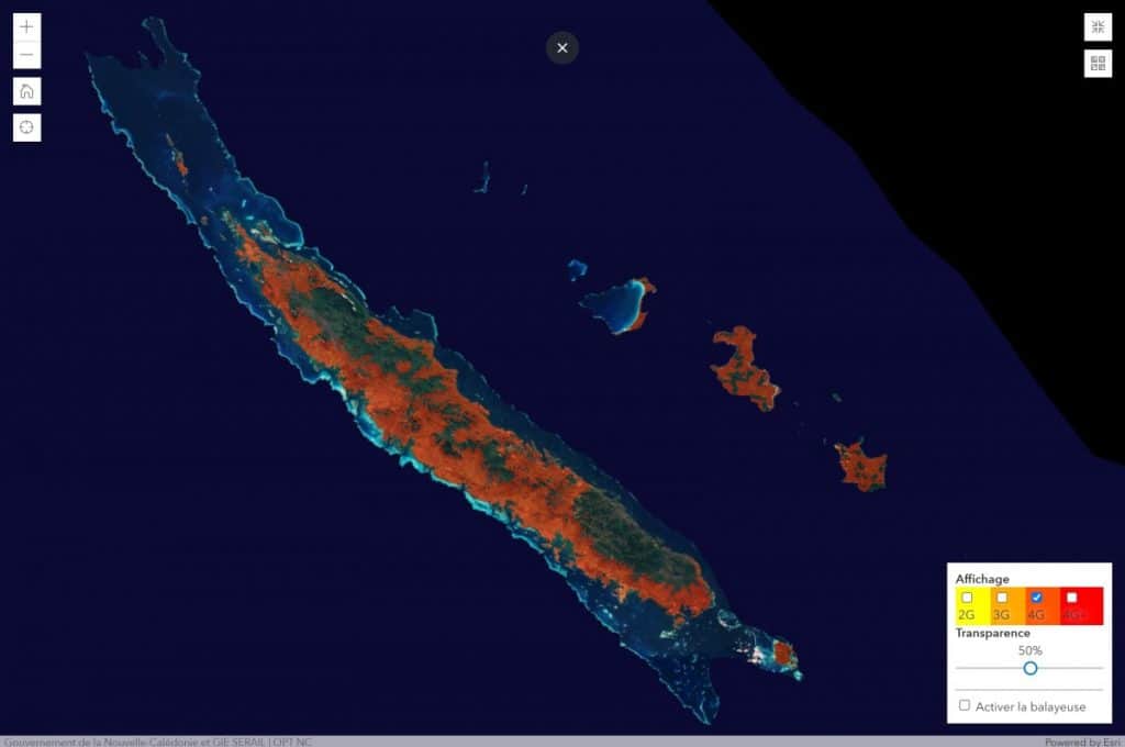 Mobilis by OPT-NC New Caledonia 4G Coverage Map