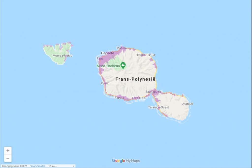 Vodafone Polynesia 3G & 4G-LTE Coverage Map on Tahiti & Mo'orea