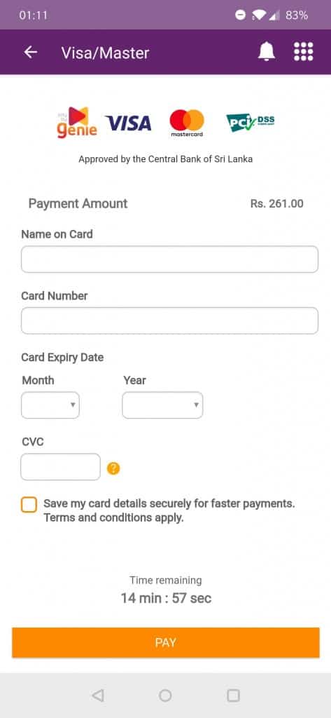 MyDialog Payment page