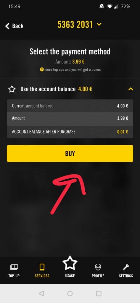 Purchase page of the Super by Telia app 