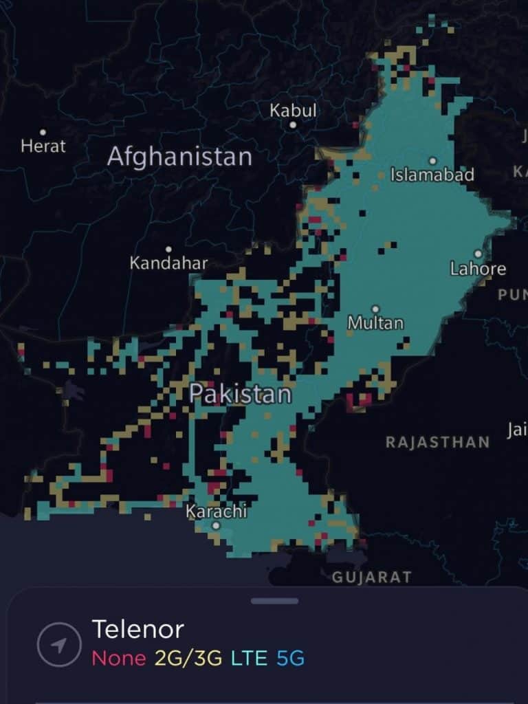 Telenor Pakistan Coverage Map