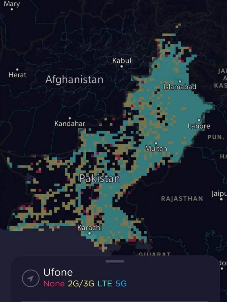 Ufone Coverage Map
