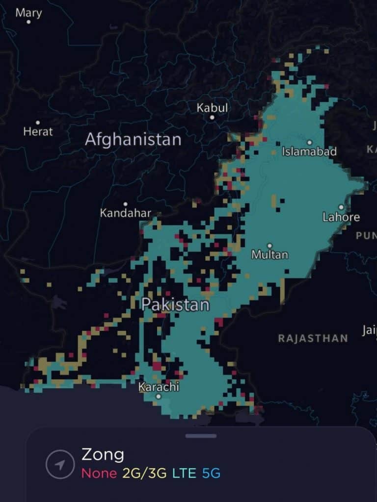 Zong Coverage Map