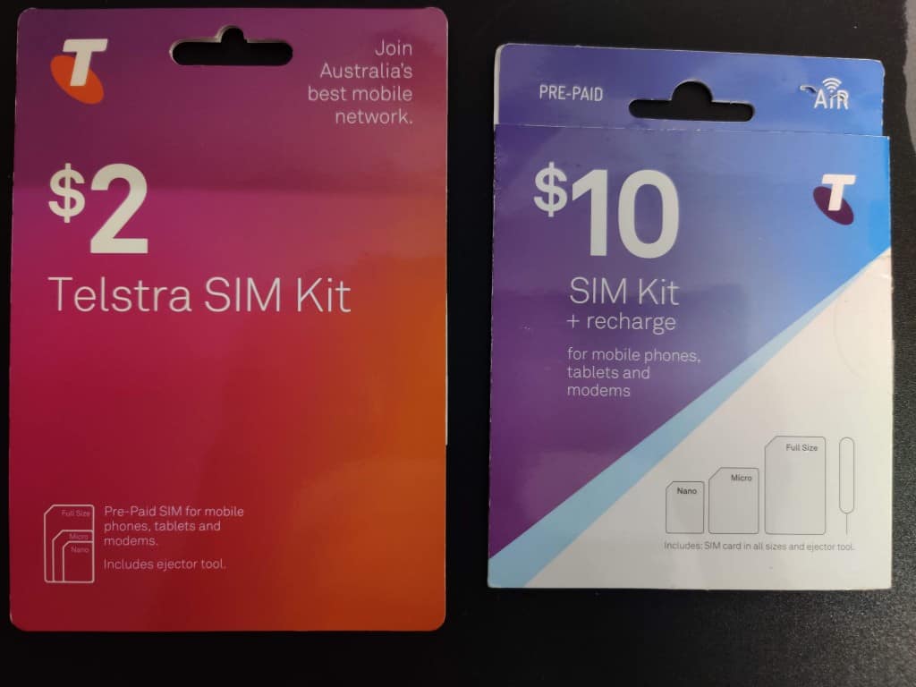 New vs. Old Telstra Prepaid starter packs 