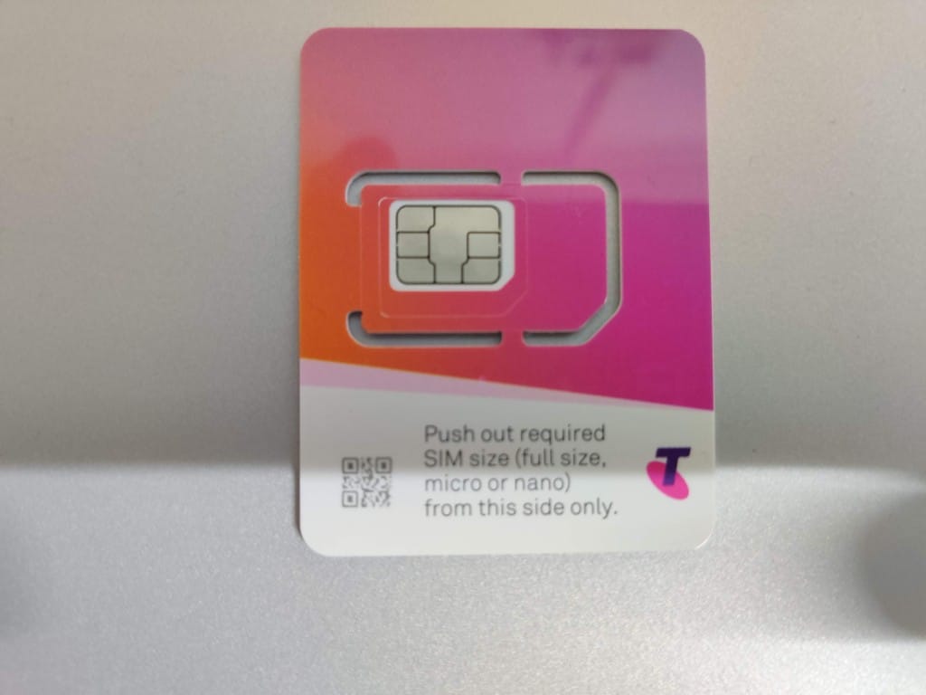 Telstra Prepaid SIM card holder - front