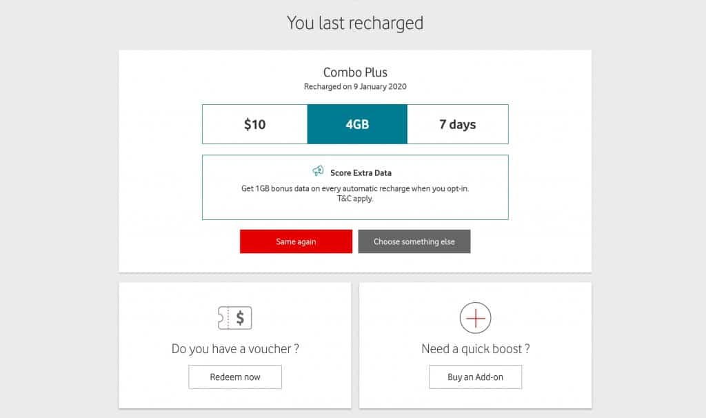 Vodafone Prepaid SIM Card Recharge Instructions