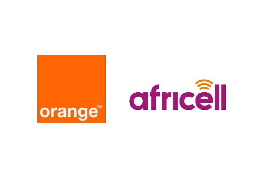 Logos of Telecom Providers in Sierra Leone: Orange Sierra Leone, and Africell Sierra Leone