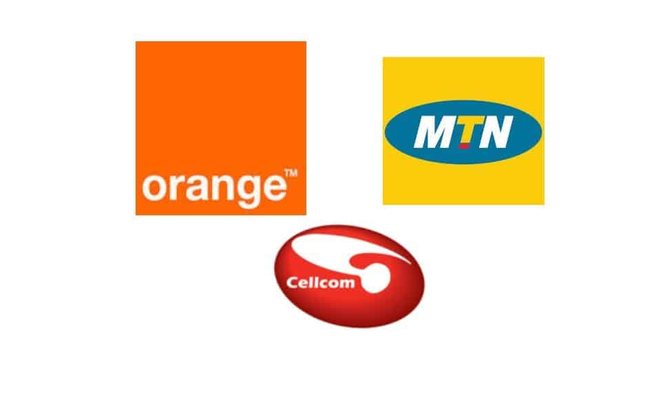 Logos of Telecom Operators in Guinea: Orange Guinea, MTN Guinea & Cellcom Guinea