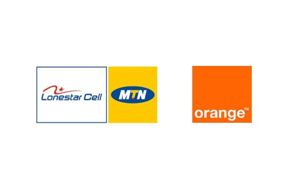 Logos of Telecom Operators in Liberia: LoneStar Cell MTN & Orange Liberia