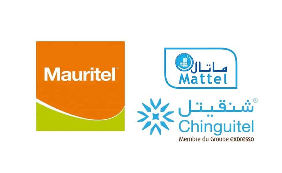 Logos of Telecom Operators in Mauritania: Maurital, Chinguitel & Mattel