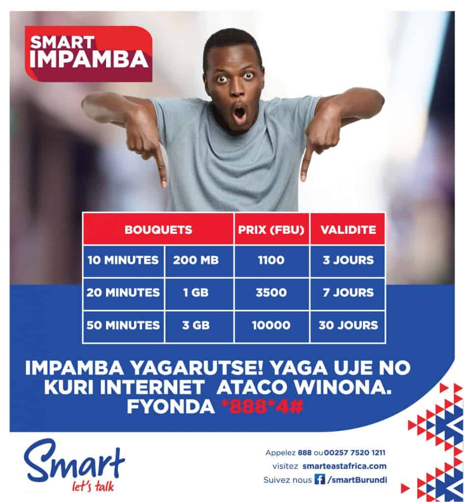Smart Burundi Impamba Packages (Bouquets Impamba)
