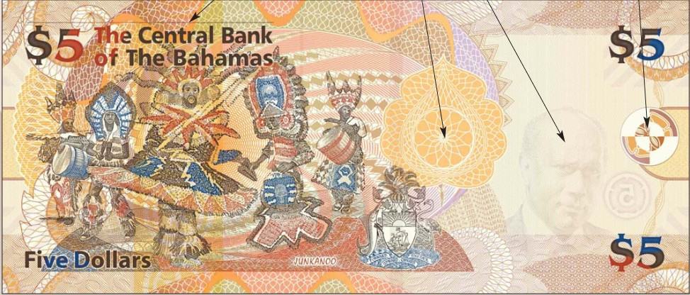 5 Bahamian Dollar Bank Note
