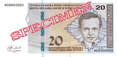 20 Bosnia and Herzegovina Convertible Mark Note