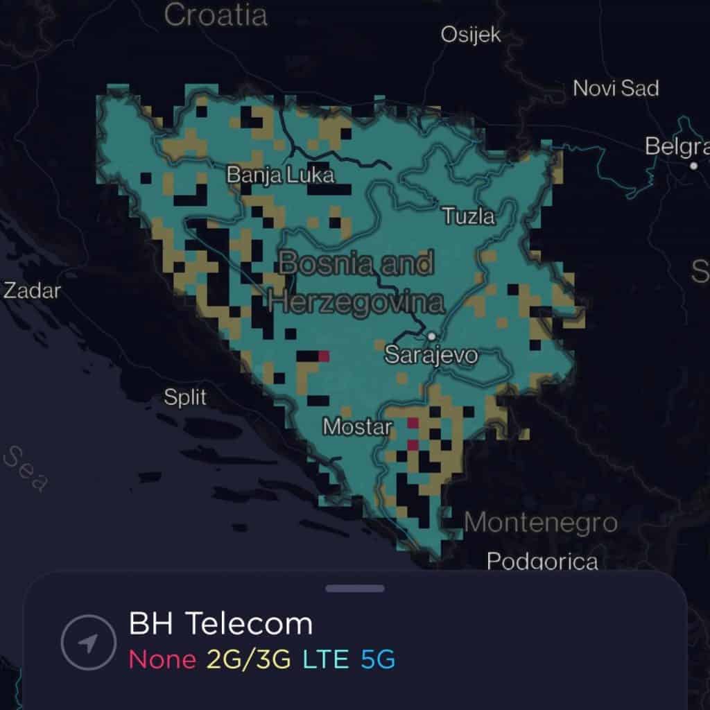 BH Telecom Coverage Map