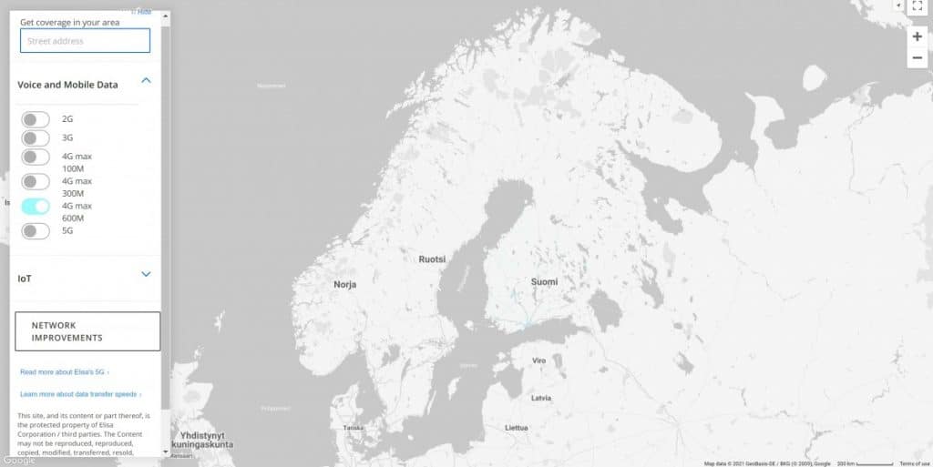 Elisa Finland 4G Coverage Map 3