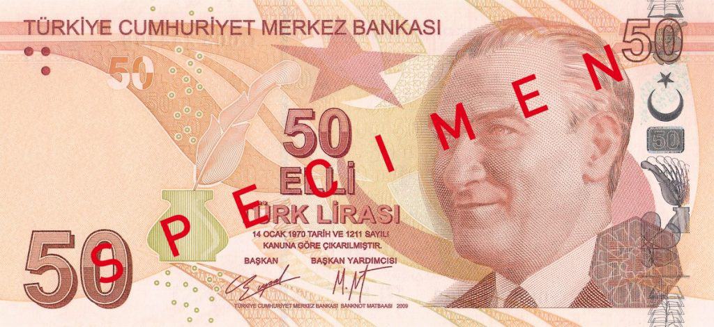 50 Turkish Lira Bank Note
