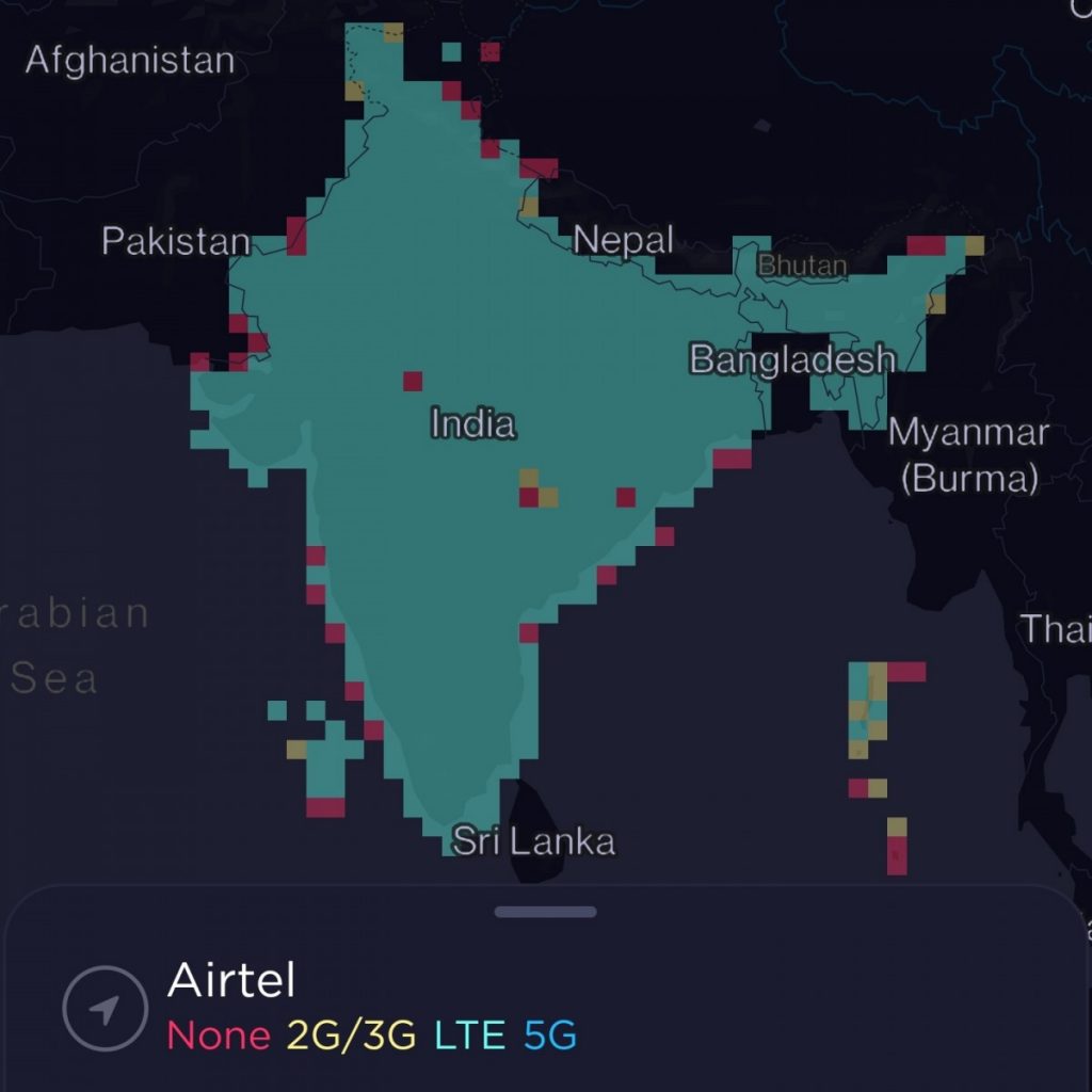 Airtel India Coverage Map