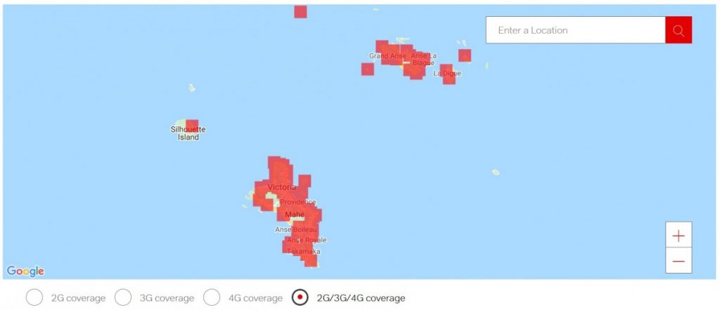 Airtel Seychelles 2G 3G 4G LTE Coverage Map
