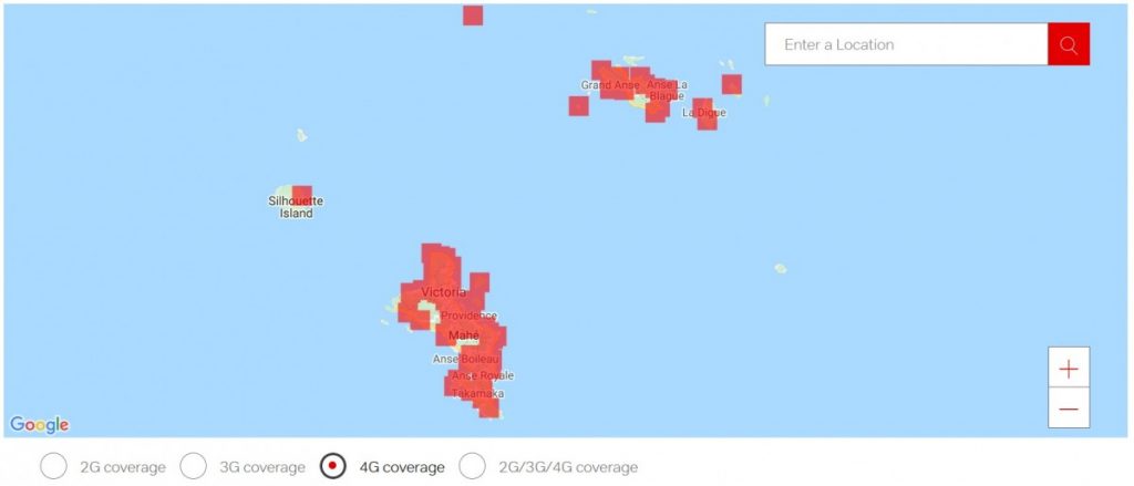 Airtel Seychelles 4G LTE Coverage Map