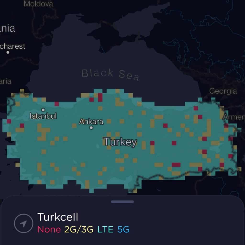 Turkcell Coverage Map