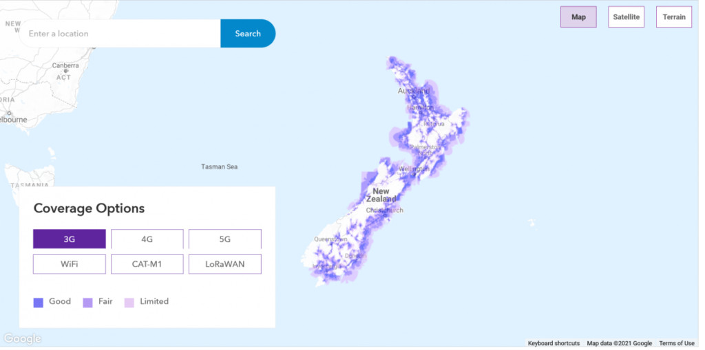 Spark New Zealand 3G Coverage Map