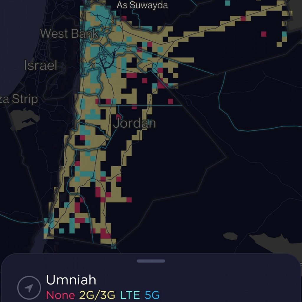 Umniah Coverage Map