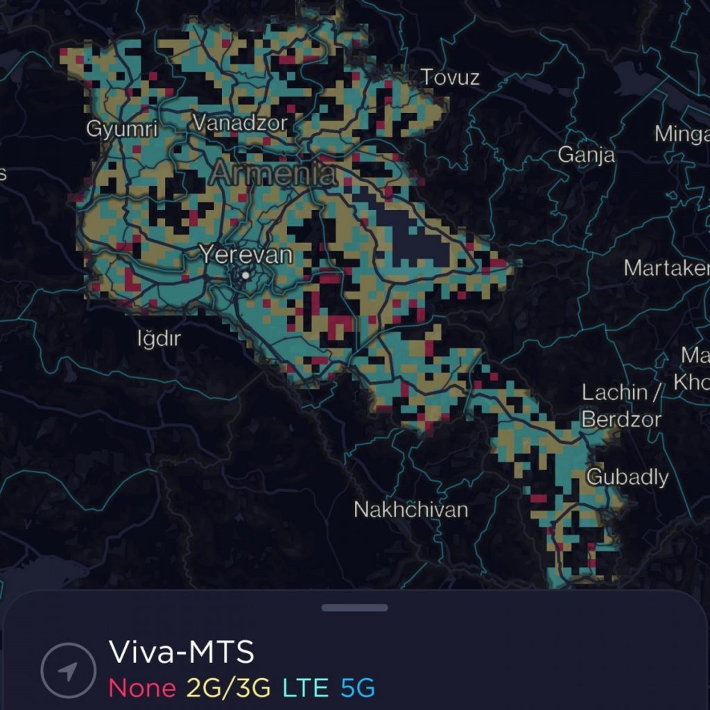 Viva-MTS Armenia Coverage Map