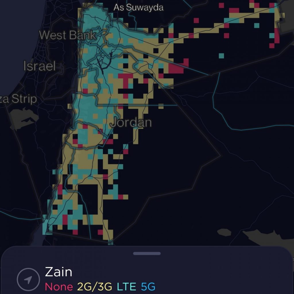 Zain Jordan Coverage Map